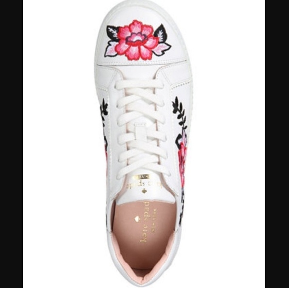 kate spade Everhart Sneakers White Napa Sheep Skin Leather Comfy 8.5m & 9.5m NIB - Picture 3 of 7